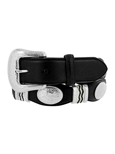 Tony Lama 9113L Mens Cutting Champ Conchos Belt Black front view. If you need any assistance with this item or the purchase of this item please call us at five six one seven four eight eight eight zero one Monday through Saturday 10:00a.m EST to 8:00 p.m EST
