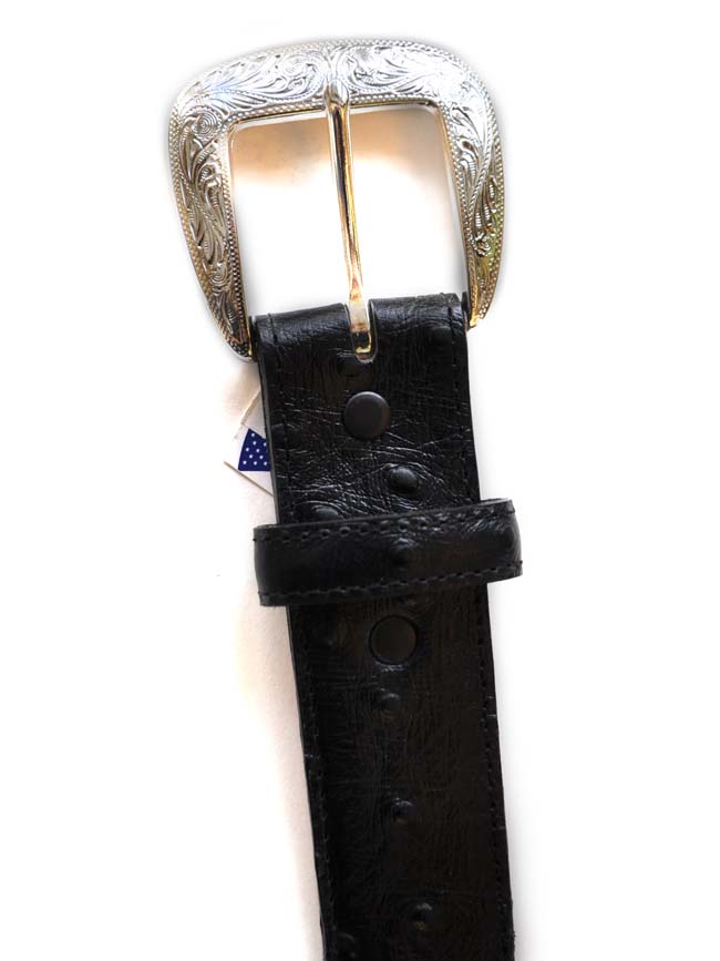 Tony Lama 1373L Ostrich Print Dress Belt Black J.C. Western Wear Tony Lama 1373L Ostrich Print Dress Belt Black J.C. Western Wear