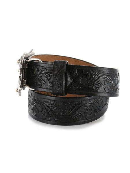 Tony Lama C60113 Kids Little Texas Belt Black side view. If you need any assistance with this item or the purchase of this item please call us at five six one seven four eight eight eight zero one Monday through Saturday 10:00a.m EST to 8:00 p.m EST