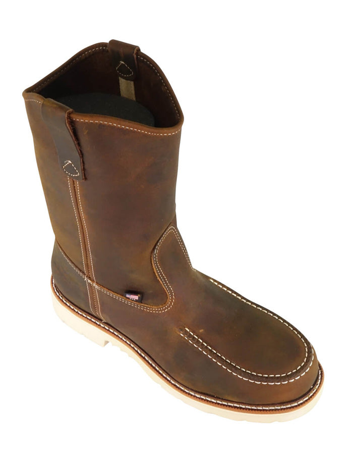 Thorogood 804-3311 Mens Trail Safety Toe Work Boot Brown side view. If you need any assistance with this item or the purchase of this item please call us at five six one seven four eight eight eight zero one Monday through Saturday 10:00a.m EST to 8:00 p.m EST