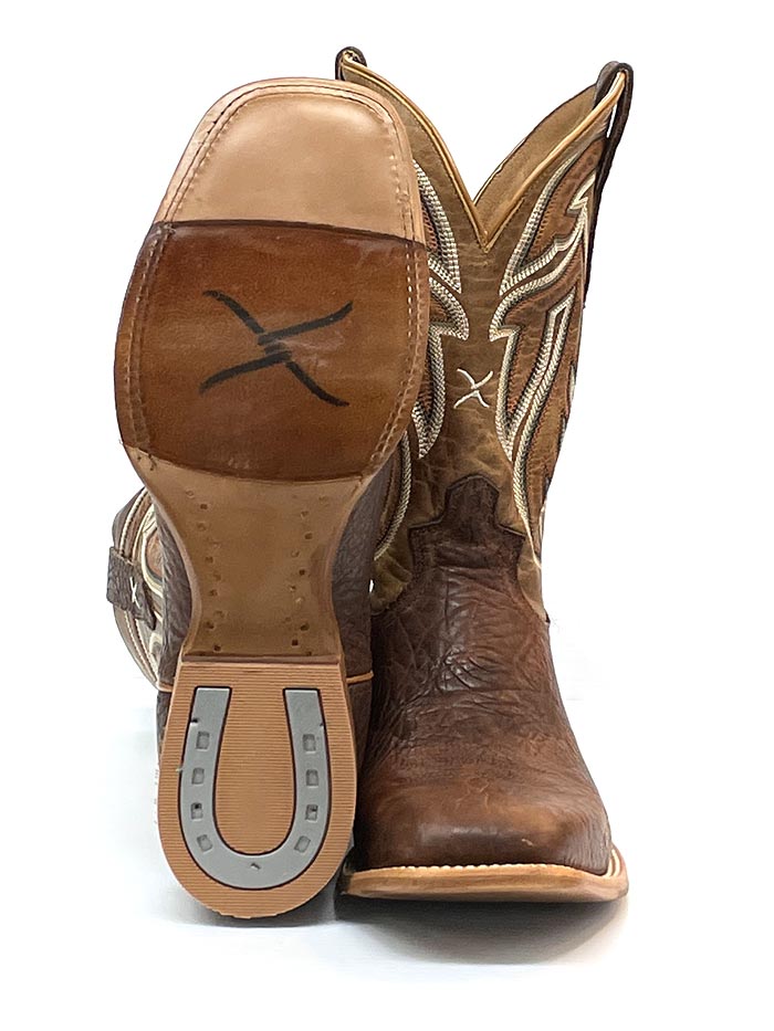 Twisted X MRAL024 Mens Rancher Square Toe Boot Nutmeg front and side view. If you need any assistance with this item or the purchase of this item please call us at five six one seven four eight eight eight zero one Monday through Saturday 10:00a.m EST to 8:00 p.m EST