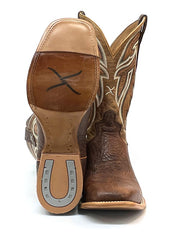 Twisted X MRAL024 Mens Rancher Square Toe Boot Nutmeg front and sole view. If you need any assistance with this item or the purchase of this item please call us at five six one seven four eight eight eight zero one Monday through Saturday 10:00a.m EST to 8:00 p.m EST