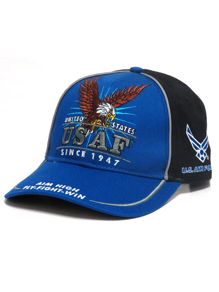 Military Services USAF Air Force Slogan Embroidered Cap 2-Tone