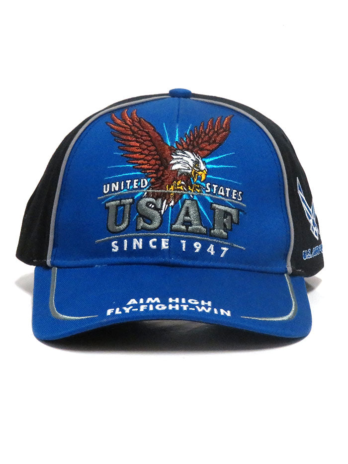 Military Services USAF Air Force Slogan Embroidered Cap 2-Tone