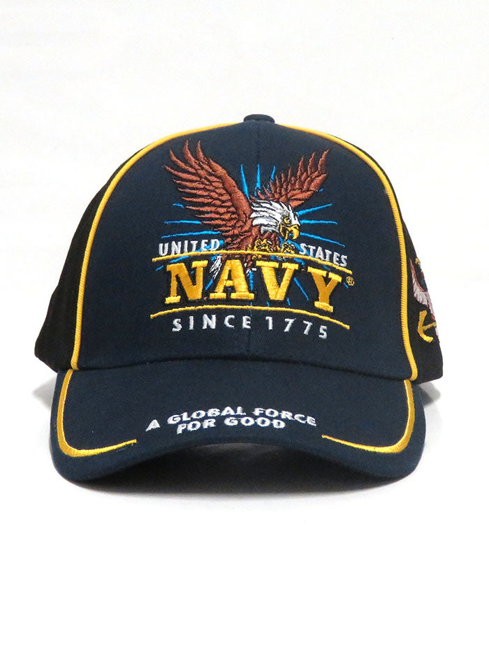 Dakota Dan MS-USNAVY Military Services Slogan Embroidered Cap front and side view. If you need any assistance with this item or the purchase of this item please call us at five six one seven four eight eight eight zero one Monday through Saturday 10:00a.m EST to 8:00 p.m EST