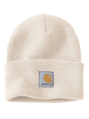 Carhartt A18 Knit Cuffed Beanie winter white front view. If you need any assistance with this item or the purchase of this item please call us at five six one seven four eight eight eight zero one Monday through Saturday 10:00a.m EST to 8:00 p.m EST