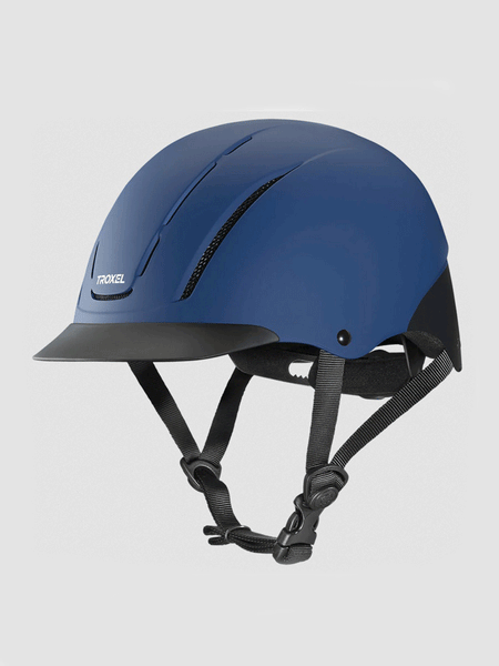 Troxel 04-532 Spirit™ Low Profile Equestrian Helmet Navy Duratec front and side view. If you need any assistance with this item or the purchase of this item please call us at five six one seven four eight eight eight zero one Monday through Saturday 10:00a.m EST to 8:00 p.m EST