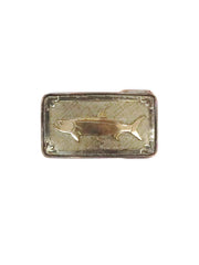 VOGT 180-001 Hand-Engraved Sterling Gold Bass Rectangle Belt Buckle front view. If you need any assistance with this item or the purchase of this item please call us at five six one seven four eight eight eight zero one Monday through Saturday 10:00a.m EST to 8:00 p.m EST