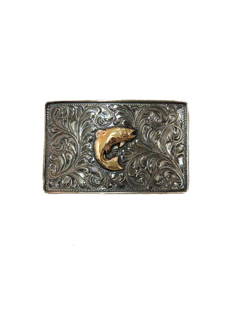 VOGT 180-004 Hand-Engraved Filigree Sterling Gold Bass Belt Buckle