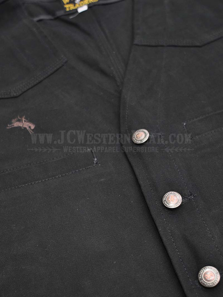 Wyoming Traders TBM-BLK Mens Texas Concealed Carry Canvas Vest Black front view. If you need any assistance with this item or the purchase of this item please call us at five six one seven four eight eight eight zero one Monday through Saturday 10:00a.m EST to 8:00 p.m EST