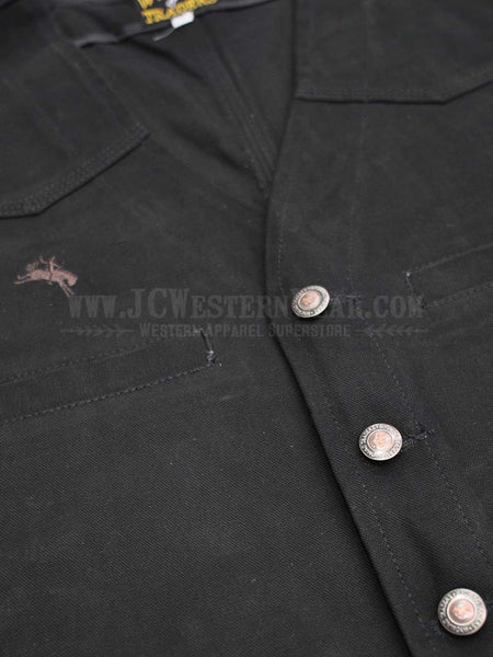 Wyoming Traders TBM-BLK Mens Texas Concealed Carry Canvas Vest Black close up. If you need any assistance with this item or the purchase of this item please call us at five six one seven four eight eight eight zero one Monday through Saturday 10:00a.m EST to 8:00 p.m EST