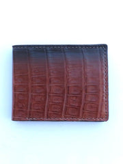 Skin Shop 2205 Mens Genuine Caiman Bi-Fold Wallet Natural Multi front view two tone. If you need any assistance with this item or the purchase of this item please call us at five six one seven four eight eight eight zero one Monday through Saturday 10:00a.m EST to 8:00 p.m EST
