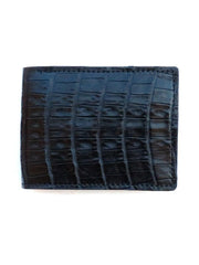 Skin Shop 2205 Mens Genuine Caiman Bi-Fold Wallet Natural Multi front view black. If you need any assistance with this item or the purchase of this item please call us at five six one seven four eight eight eight zero one Monday through Saturday 10:00a.m EST to 8:00 p.m EST