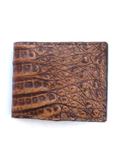 Skin Shop 2205 Mens Genuine Caiman Bi-Fold Wallet Natural Multi front view tan. If you need any assistance with this item or the purchase of this item please call us at five six one seven four eight eight eight zero one Monday through Saturday 10:00a.m EST to 8:00 p.m EST