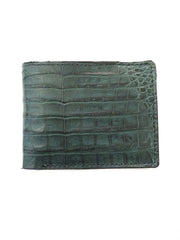 Skin Shop 2205 Mens Genuine Caiman Bi-Fold Wallet Natural Multi front view green. If you need any assistance with this item or the purchase of this item please call us at five six one seven four eight eight eight zero one Monday through Saturday 10:00a.m EST to 8:00 p.m EST
