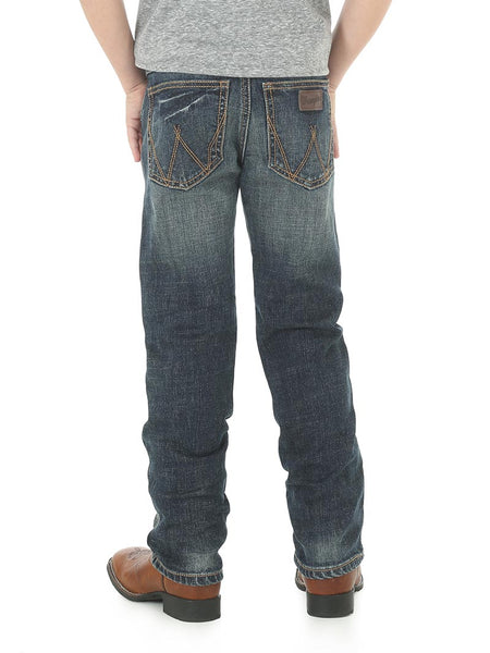 Wrangler 88JWZBZ 88BWZBZ Kids Retro Slim Straight Jean Bozeman back view. If you need any assistance with this item or the purchase of this item please call us at five six one seven four eight eight eight zero one Monday through Saturday 10:00a.m EST to 8:00 p.m EST