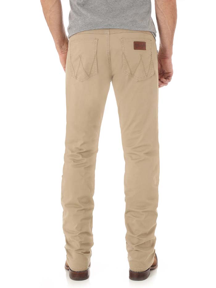 Wrangler 88MWZFN Mens Retro Slim Fit Straight Leg Jean Fawn front view. If you need any assistance with this item or the purchase of this item please call us at five six one seven four eight eight eight zero one Monday through Saturday 10:00a.m EST to 8:00 p.m EST