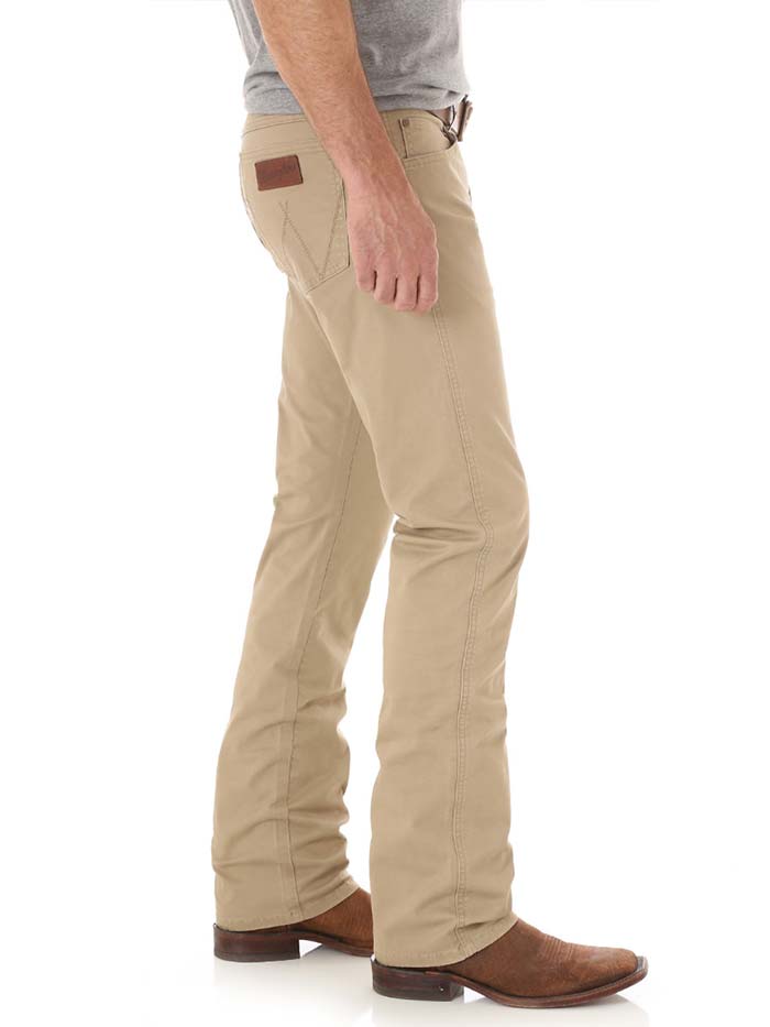 Wrangler 88MWZFN Mens Retro Slim Fit Straight Leg Jean Fawn front view. If you need any assistance with this item or the purchase of this item please call us at five six one seven four eight eight eight zero one Monday through Saturday 10:00a.m EST to 8:00 p.m EST