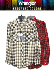 Assorted Wrangler Mens Plaid Long Sleeve Flannel Shirt 75098AA Wrangler - J.C. Western® Wear