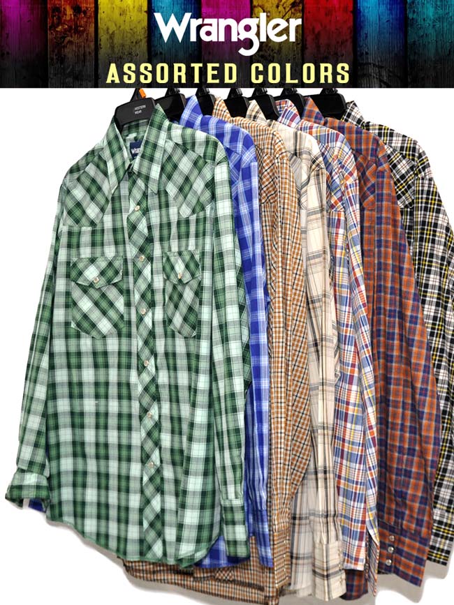 Assorted Wrangler Mens Western Long Sleeve Plaid Shirt 75204PP - 75932 –  J.C. Western® Wear