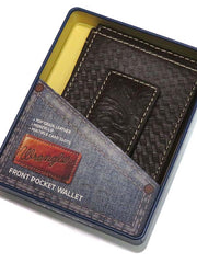 Wrangler Basket Weave Bi-Fold Front Pocket Wallet 49010