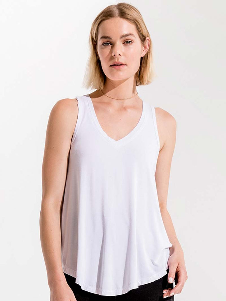 Z Supply ZT165101-WHT Womens The Vagabond Tank Top White front view. If you need any assistance with this item or the purchase of this item please call us at five six one seven four eight eight eight zero one Monday through Saturday 10:00a.m EST to 8:00 p.m EST