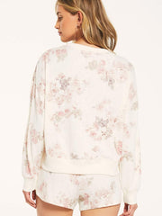 Z Supply T203442-BONE Womens Elle Floral Long Sleeve Slub Sweater Bone back view. If you need any assistance with this item or the purchase of this item please call us at five six one seven four eight eight eight zero one Monday through Saturday 10:00a.m EST to 8:00 p.m EST