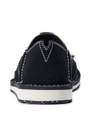 Ariat 10042529 Womens Cruiser Black Suede And Black & White Hair On back view. If you need any assistance with this item or the purchase of this item please call us at five six one seven four eight eight eight zero one Monday through Saturday 10:00a.m EST to 8:00 p.m EST