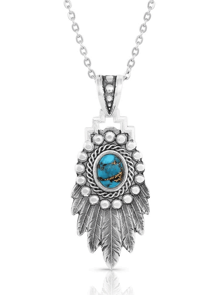 Montana Silversmiths NC5230 Womens Blue Spring Turquoise Necklace Silver front view. If you need any assistance with this item or the purchase of this item please call us at five six one seven four eight eight eight zero one Monday through Saturday 10:00a.m EST to 8:00 p.m EST