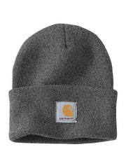 Carhartt A18 Knit Cuffed Beanie charcoal grey front view. If you need any assistance with this item or the purchase of this item please call us at five six one seven four eight eight eight zero one Monday through Saturday 10:00a.m EST to 8:00 p.m EST