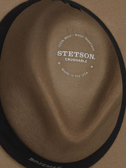 Stetson TWBOZE-8130MU Bozeman Outdoor Crushable Felt Hat Mushroom inside view. If you need any assistance with this item or the purchase of this item please call us at five six one seven four eight eight eight zero one Monday through Saturday 10:00a.m EST to 8:00 p.m EST