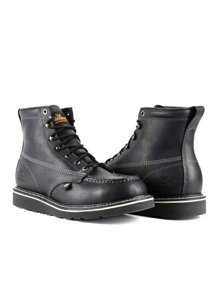 Thorogood 814-6206 Mens American Heritage Midnight Series Black side / front / back view pair. If you need any assistance with this item or the purchase of this item please call us at five six one seven four eight eight eight zero one Monday through Saturday 10:00a.m EST to 8:00 p.m EST