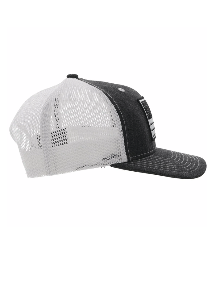 Hooey 2210T-CHWH Liberty Roper Trucker Hat Charcoal White front-side view. If you need any assistance with this item or the purchase of this item please call us at five six one seven four eight eight eight zero one Monday through Saturday 10:00a.m EST to 8:00 p.m EST