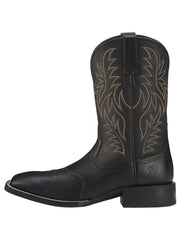 Ariat 10016292 Mens Sport Wide Square Toe Western Boot Black side view. If you need any assistance with this item or the purchase of this item please call us at five six one seven four eight eight eight zero one Monday through Saturday 10:00a.m EST to 8:00 p.m EST
