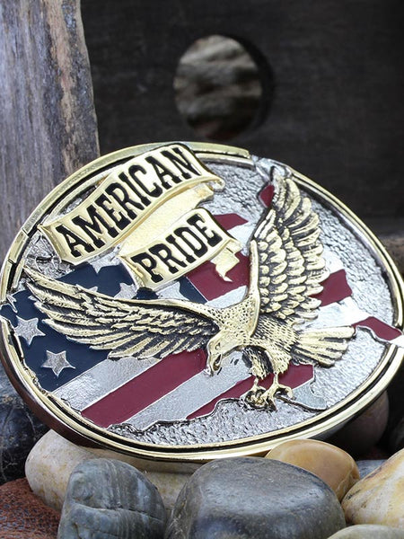 Montana Silversmiths 60806P American Pride Attitude Eagle Belt Buckle alternate front view. If you need any assistance with this item or the purchase of this item please call us at five six one seven four eight eight eight zero one Monday through Saturday 10:00a.m EST to 8:00 p.m EST