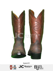Black Jack ST871-53 Mens Giraffe Western Boots Safari Tan front amd back view. If you need any assistance with this item or the purchase of this item please call us at five six one seven four eight eight eight zero one Monday through Saturday 10:00a.m EST to 8:00 p.m EST