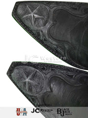Black Jack HT-1411 Mens Handtooled Vintage Western Boots Black toe view from above. If you need any assistance with this item or the purchase of this item please call us at five six one seven four eight eight eight zero one Monday through Saturday 10:00a.m EST to 8:00 p.m EST