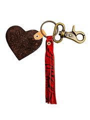 Myra Bag S-6913 Womens Sitcon Hand Tooled Leather Keyfob Red back view
