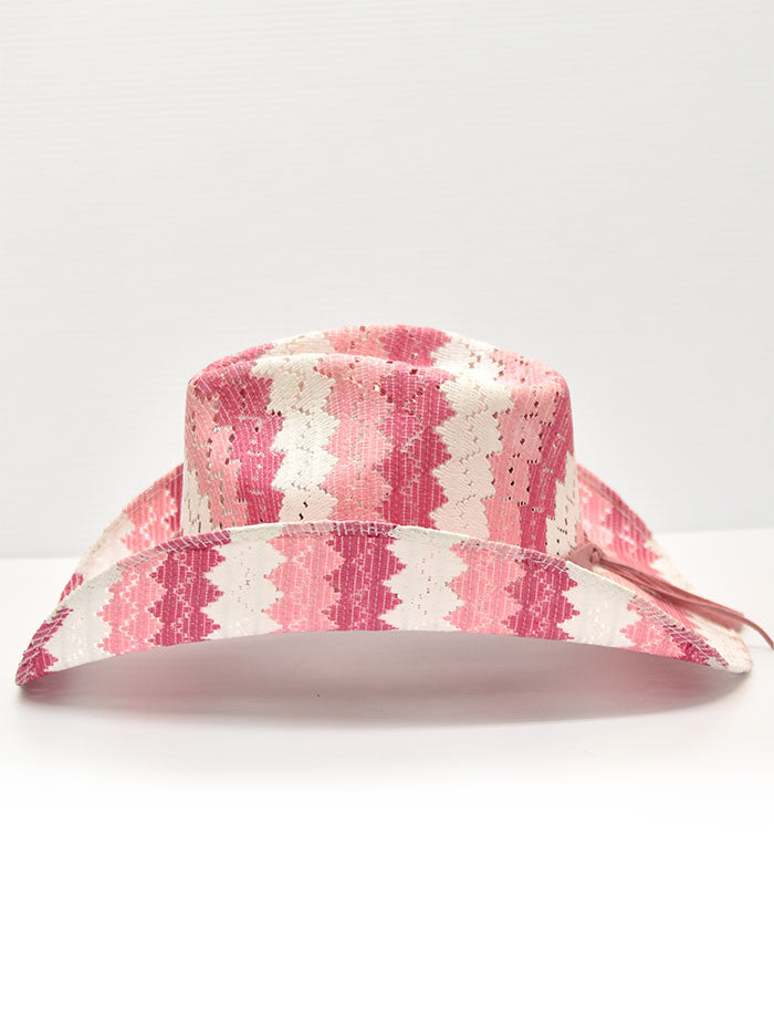 Bullhide TEENAGE DREAM 2766 Kids Western Straw Hat Pink side and front view. If you need any assistance with this item or the purchase of this item please call us at five six one seven four eight eight eight zero one Monday through Saturday 10:00a.m EST to 8:00 p.m EST
