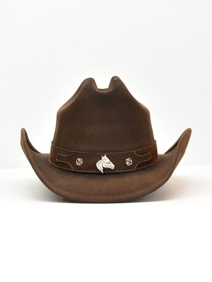 Bullhide HORSING AROUND 0483CH Kids Western Felt Hat Chocolate Side view. If you need any assistance with this item or the purchase of this item please call us at five six one seven four eight eight eight zero one Monday through Saturday 10:00a.m EST to 8:00 p.m EST
