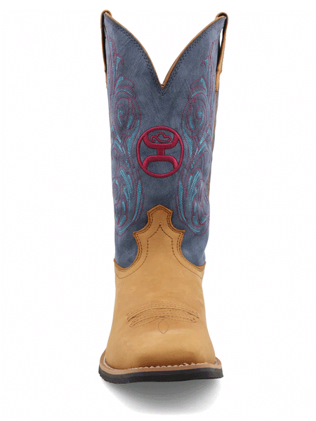 Twisted X MHY0034 Mens Hooey Boot Peanut And Teal front view. If you need any assistance with this item or the purchase of this item please call us at five six one seven four eight eight eight zero one Monday through Saturday 10:00a.m EST to 8:00 p.m EST