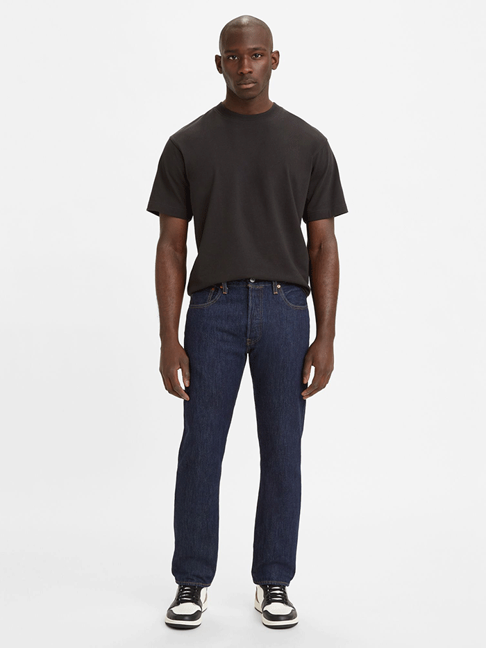 Levi s 005010115 Mens 501 Original Fit Jeans Rinse Dark Wash