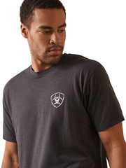 Ariat 10044778 Mens Tonal Camo Flag T-Shirt Charcoal Heather front view close up. If you need any assistance with this item or the purchase of this item please call us at five six one seven four eight eight eight zero one Monday through Saturday 10:00a.m EST to 8:00 p.m EST