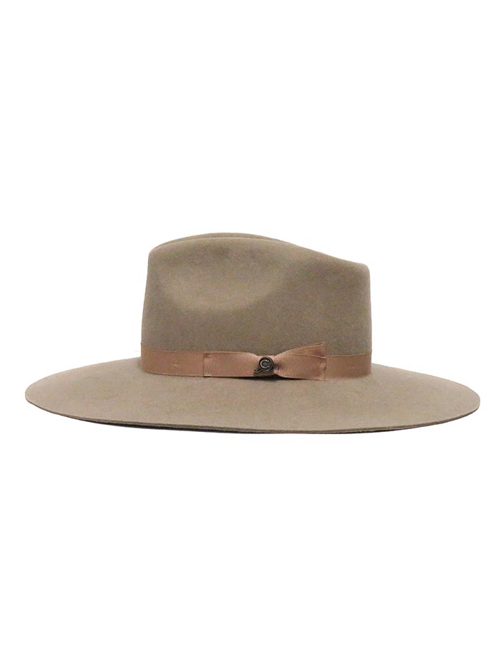 Charlie 1 Horse CWHIWA-4036MU Highway Felt Hat Mushroom front and side view. If you need any assistance with this item or the purchase of this item please call us at five six one seven four eight eight eight zero one Monday through Saturday 10:00a.m EST to 8:00 p.m EST