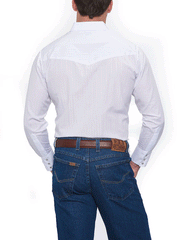 Ely Cattleman 15201934-01 Mens Long Sleeve Tone On Tone Western Shirt White back view. If you need any assistance with this item or the purchase of this item please call us at five six one seven four eight eight eight zero one Monday through Saturday 10:00a.m EST to 8:00 p.m EST