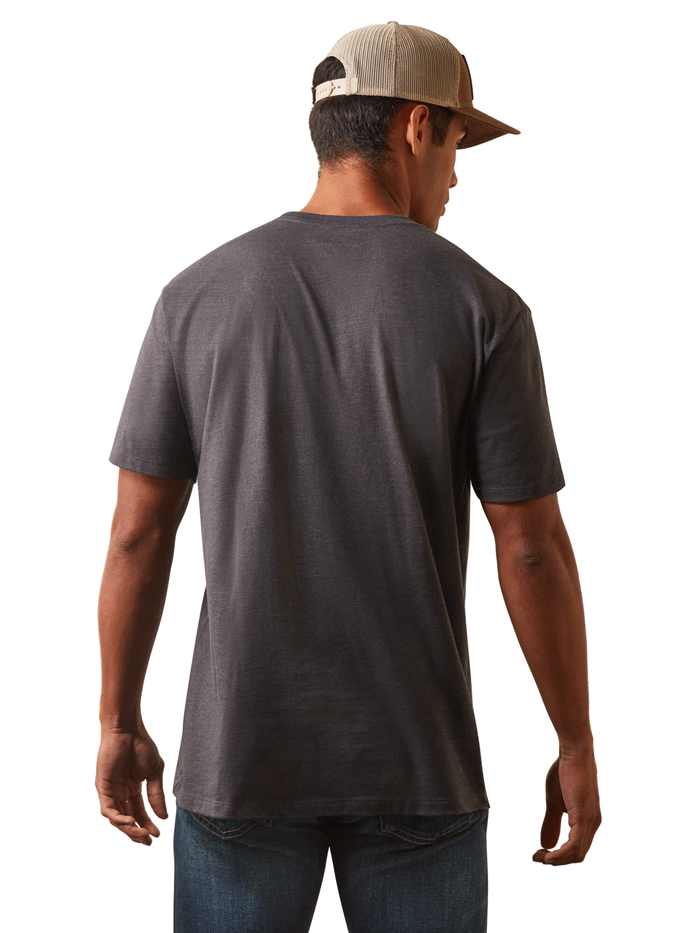 Ariat 10044743 Mens Ariat Recon Trim T-Shirt Charcoal Heather front view. If you need any assistance with this item or the purchase of this item please call us at five six one seven four eight eight eight zero one Monday through Saturday 10:00a.m EST to 8:00 p.m EST