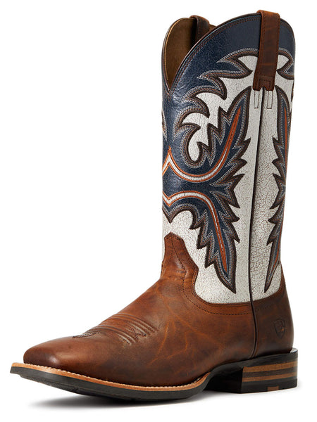 Ariat 10040428 Mens Brushrider Western Boot Penny Brown side full view. If you need any assistance with this item or the purchase of this item please call us at five six one seven four eight eight eight zero one Monday through Saturday 10:00a.m EST to 8:00 p.m EST