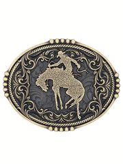 Montana Silversmiths A950 Bucking Bronc Attitude Buckle Bronze front view. If you need any assistance with this item or the purchase of this item please call us at five six one seven four eight eight eight zero one Monday through Saturday 10:00a.m EST to 8:00 p.m EST