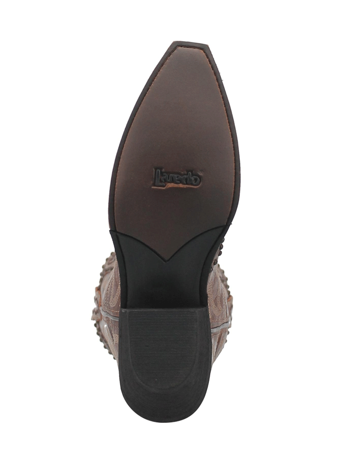 Laredo 52410 Womens Braylynn Leather Boot Brown side and front view. If you need any assistance with this item or the purchase of this item please call us at five six one seven four eight eight eight zero one Monday through Saturday 10:00a.m EST to 8:00 p.m EST