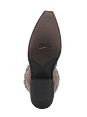 Laredo 52410 Womens Braylynn Leather Boot Brown sole view. If you need any assistance with this item or the purchase of this item please call us at five six one seven four eight eight eight zero one Monday through Saturday 10:00a.m EST to 8:00 p.m EST